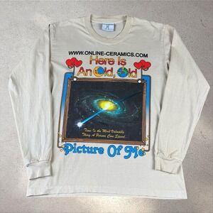 Online Ceramics Mens Medium 'Old Picture Of Me' Space Galaxy Long Sleeve Shirt